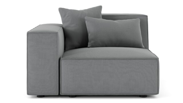 The Arles – Harbor Gray Flat Weave, Left Arm Module