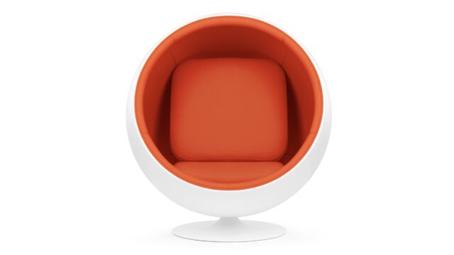 The Ball – Orange Wool and White, Ball Chair