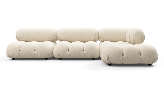 The Bellini – Cream Chunky Performance Weave (Outdoor), Sectional (Right Chaise)