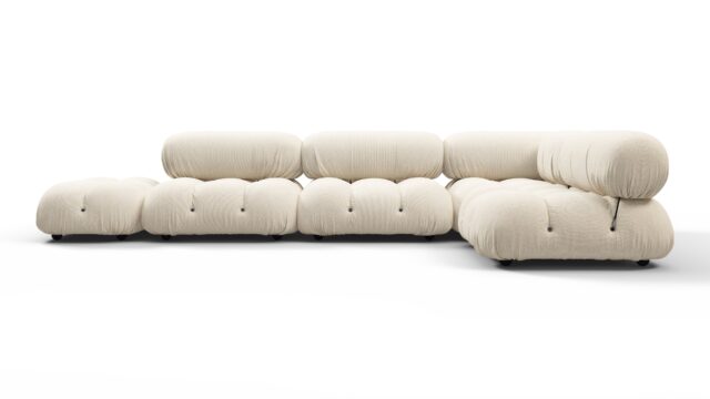 The Bellini – Cream Chunky Performance Weave (Outdoor), Sectional (Right Corner)