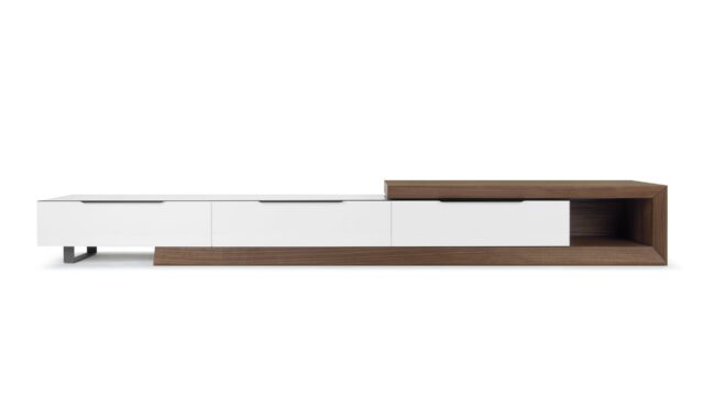 The Cella – White and Walnut, Media Console