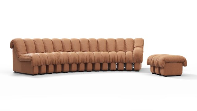 The DS 600 – Tan Vegan Leather, Sectional Sofa
