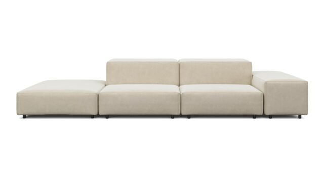 The Extrasoft – Eggshell Vegan Suede, Open End Sofa (Left)