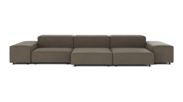 The Extrasoft – Coffee Brushed Weave, Three Seater Sofa (Left)