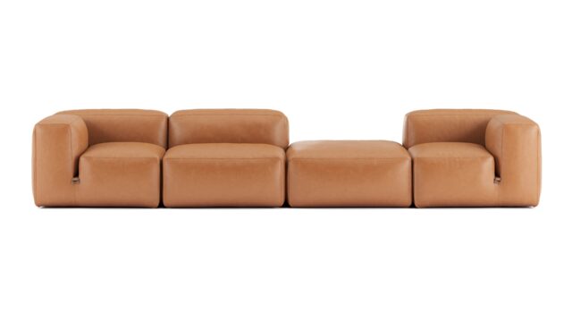 The Le Mura – Tan Vegan Leather, Four Seater (Right)