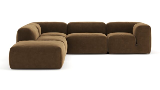 The Le Mura – Brown Vegan Suede, Left Corner