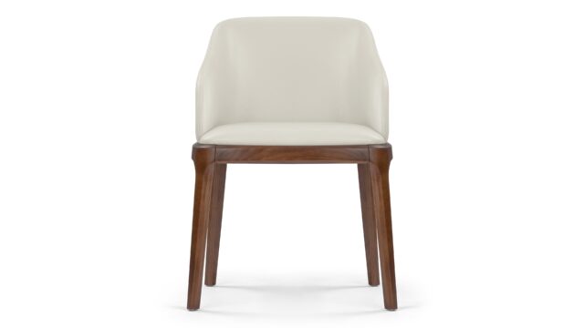 The LeBlanc – Taupe Vegan Leather and Walnut, Armchair