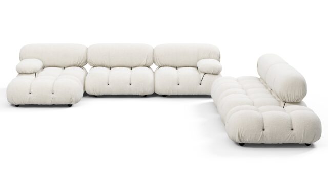 The Bellini – White Boucle, Sectional (Large Right Corner)