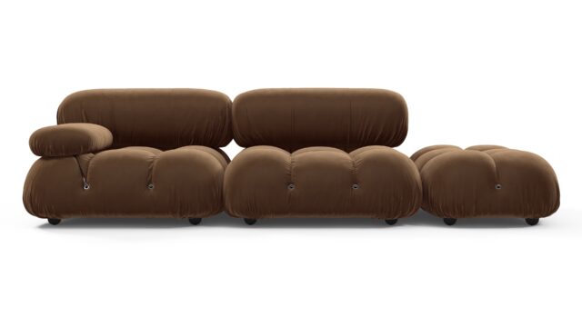 The Bellini – Mocha Velvet, Open End Sofa (Right)