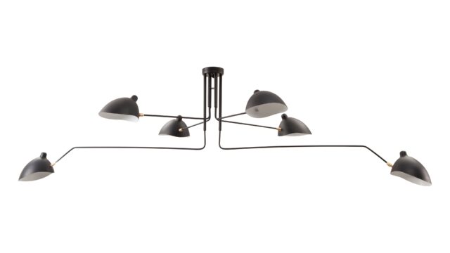 The Mouille – Black, 6 Arm Ceiling Lamp