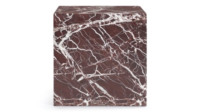 The Plinth – Rosso Levanto Marble, Short Side Table