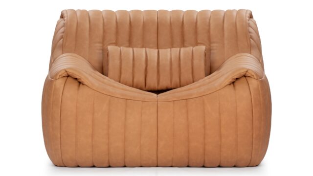 The Sandra – Tan Vegan Leather, Lounge Chair