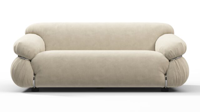 The Sesann – Eggshell Vegan Suede, Two Seater Sofa
