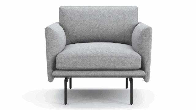 The Toriko – Light Gray Wool, Lounge Chair