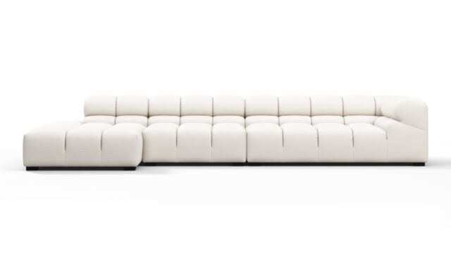 The Tufty Outdoor – Soft White Performance Weave (Outdoor), Large Sectional (Left Chaise)