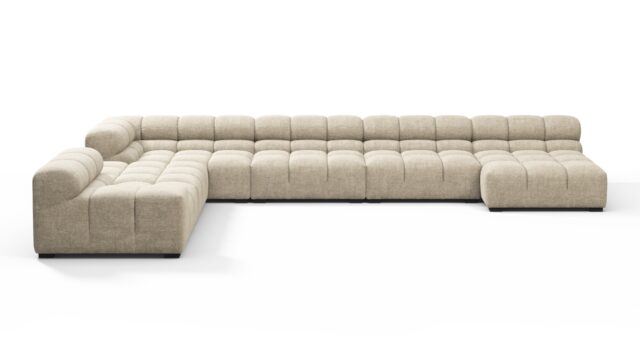 The Tufty – Beige Gray Chenille, Extra Large Corner (Left) – Sectional