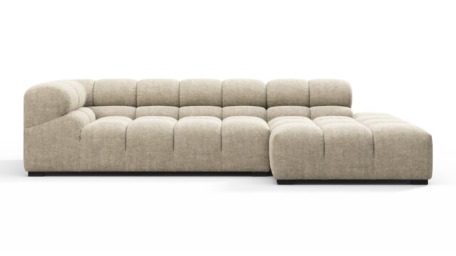 The Tufty – Beige Gray Chenille, Small L (Right) – Sectional