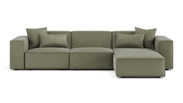 The Arles – Sage Vegan Suede, Right Chaise