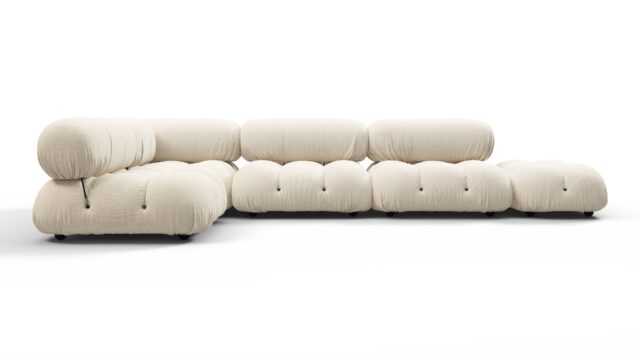 The Bellini – Cream Chunky Performance Weave (Outdoor), Sectional (Left Corner)