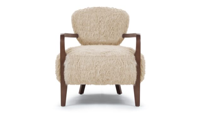 The Cabana – Almond Long Hair Sherpa, Lounge Chair
