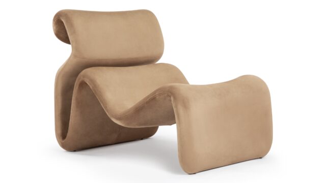 The Etcetera – Tan Velvet, Lounge Chair