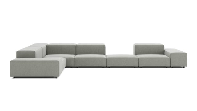The Extrasoft – Soft Gray Brushed Weave, Large Corner (Left)