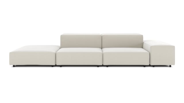 The Extrasoft – Oatmeal Brushed Weave, Open End Sofa (Left)