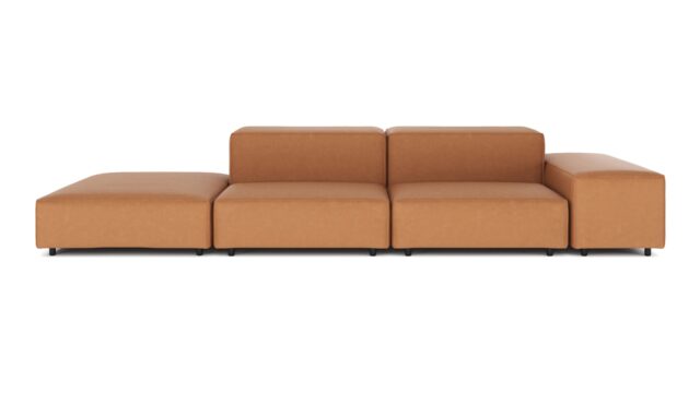 The Extrasoft – Tan Vegan Leather, Open End Sofa (Left)