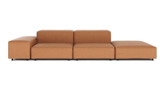 The Extrasoft – Tan Vegan Leather, Open End Sofa (Right)