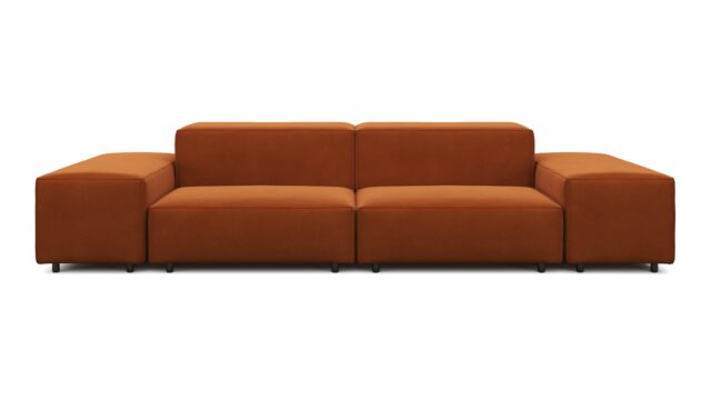 The Extrasoft – Burnt Orange Velvet, Two Seater Sofa
