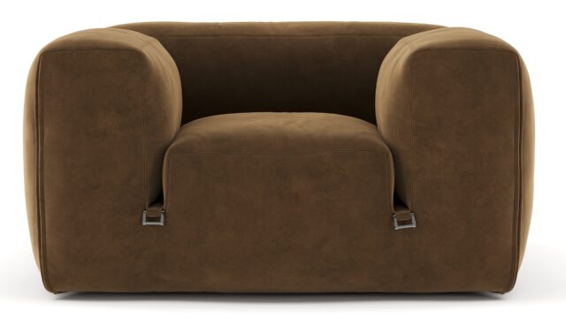 The Le Mura – Brown Vegan Suede, Lounge Chair