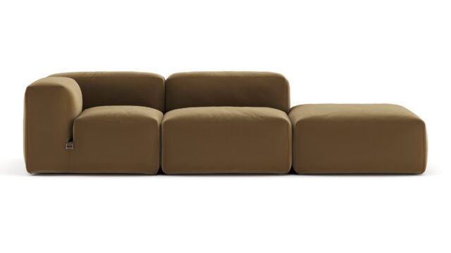 The Le Mura – Old Gold Velvet, Open End Sofa (Right)