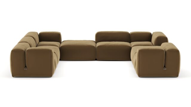The Le Mura – Old Gold Velvet, Eight Seater (Left)