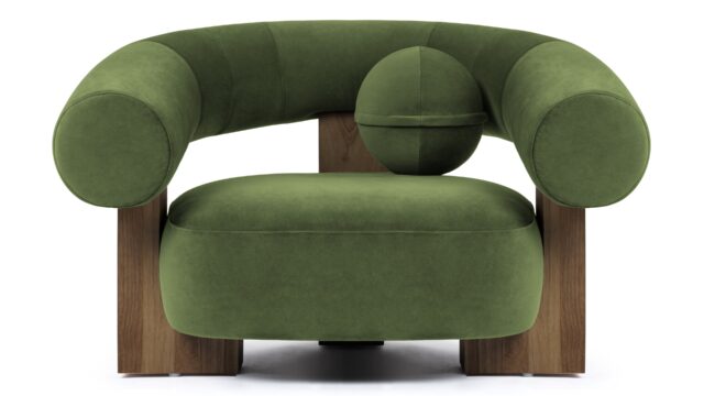 The Liv – Lichen Plush Velvet, Lounge Chair