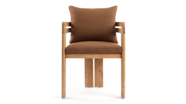 The Lusso – Natural Teak with Mocha Cushions, Dining Chair