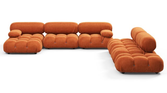 The Bellini – Apricot Velvet, Sectional (Large Right Corner)