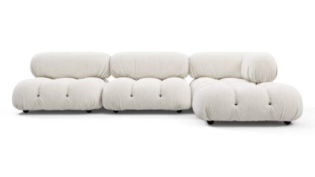 The Bellini – White Boucle, Sectional (Right Chaise)