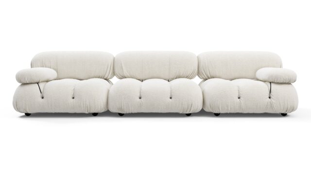 The Bellini – White Boucle, Three Seater Sofa