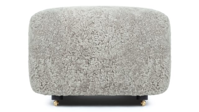 The Tired Man – Soft Gray Luxe Sheepskin, Ottoman