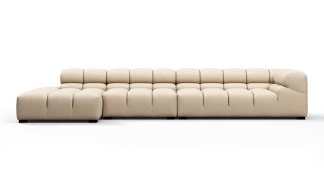 The Tufty Outdoor – Latte Performance Weave (Outdoor), Large Sectional (Left Chaise)