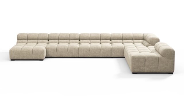 The Tufty – Beige Gray Chenille, Extra Large Corner (Right) – Sectional