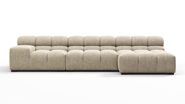 The Tufty – Beige Gray Chenille, Small Chaise (Right) – Sectional