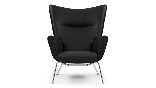 The Wing – Black Premium Leather, Lounge Chair
