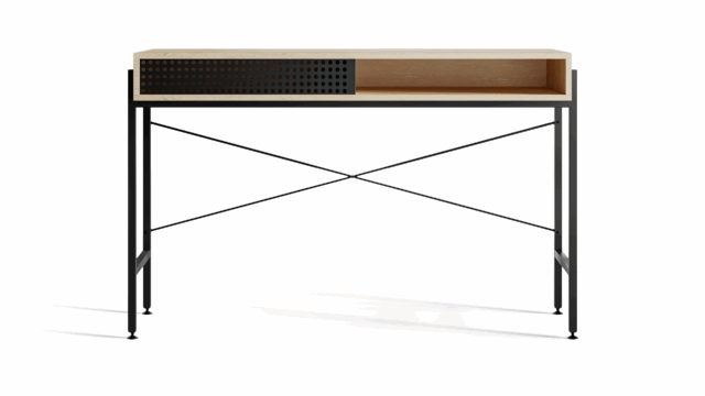Palmer Desk – Ash with Black Legs, 110 x 50 cm