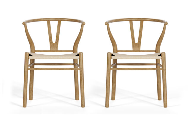 The Wish – Oak, Metal Wish Chair – Set of 2
